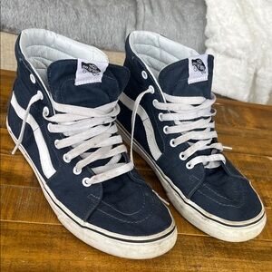 Vans Men's High-Top Sneakers - Navy and White